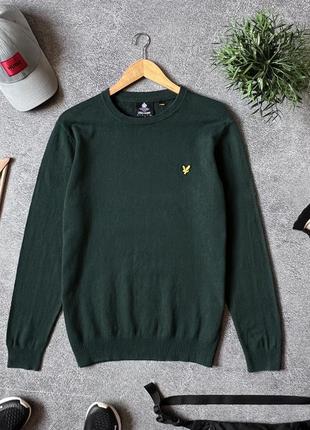 Мужской темный зеленый теплый шерстяной свитер джемпер lyle &amp; scott оригинал размер l