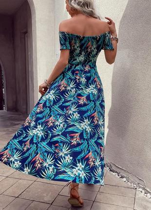Сукня повсякденна трапецієвидна максі рослинний принт, 1500+ відгуків, єдиний екземпляр4 фото