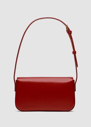 Celine shoulder bag claude in shiny calfskin burgundy