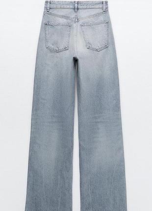 Джинси zara wide-leg висока посадка zara/trf high-rise wide-leg jeans/6045/022 light blue3 фото