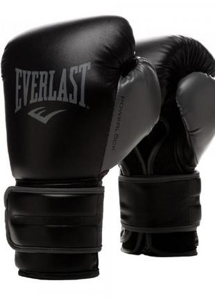 Боксерські рукавиці everlast powerlock boxing gloves чорний уні 10  унцій