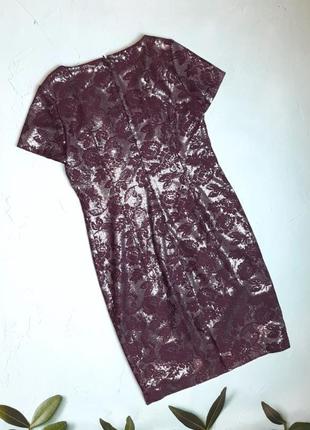 🌿1+1=3 шикарное блестящее платье миди марсала в пайетках next, размер 46 - 482 фото
