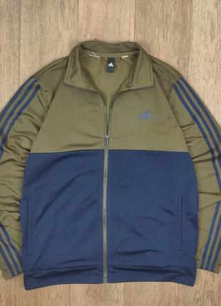 Олімпійка adidas спортивна чоловіча мастерка кофта куртка original хакі синя
