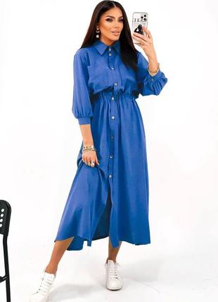 Сукня-сорочка максі довжини креп-жатка5 фото