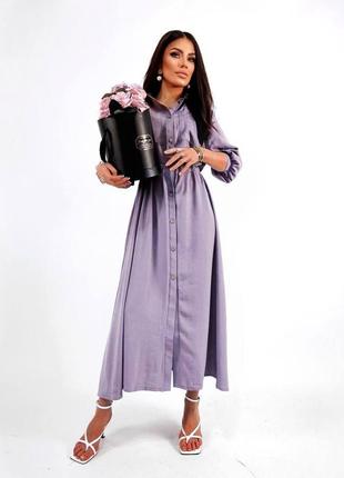Сукня-сорочка максі довжини креп-жатка7 фото