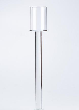 Свічник скляний 42 (см) свічник келих на високій ніжці на 1 свічку2 фото