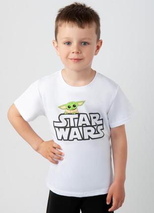 Детская футболка стрейчевая, хлопковая легкая футболка звездные войны, йода, star wars5 фото