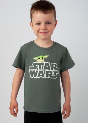 Детская футболка стрейчевая, хлопковая легкая футболка звездные войны, йода, star wars3 фото