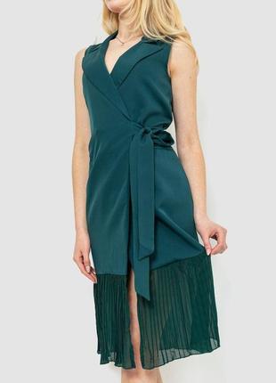 Сукня ошатна однотонна, колір зелений, 214r3283 фото