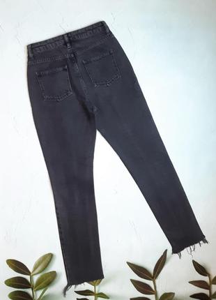 🌿1+1=3 крутые зауженные черные высокие мом mom джинсы na-kd, размер 42 - 442 фото
