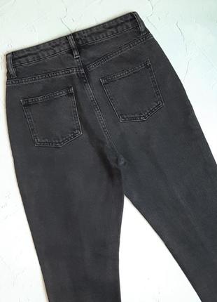 🌿1+1=3 крутые зауженные черные высокие мом mom джинсы na-kd, размер 42 - 443 фото