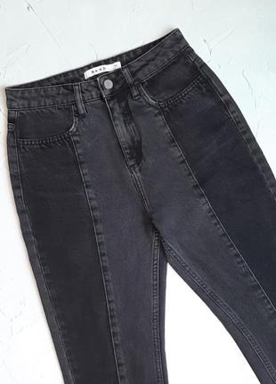 🌿1+1=3 крутые зауженные черные высокие мом mom джинсы na-kd, размер 42 - 445 фото