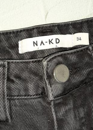 🌿1+1=3 крутые зауженные черные высокие мом mom джинсы na-kd, размер 42 - 447 фото