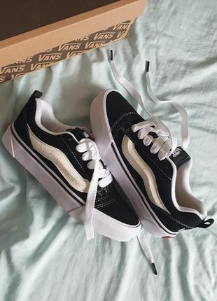 Женские кеды vans knu-skool potato
•black white•