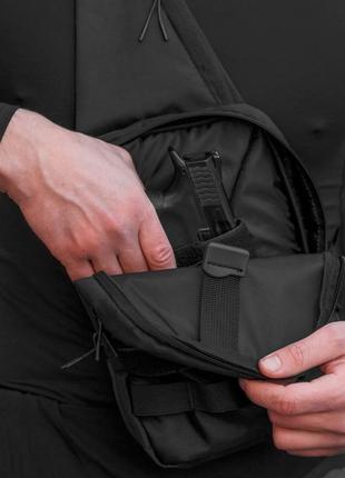 Якісна тактична сумка з кобурою, чоловіча сумка чорна з кордуру месенджер, тактичний месенджер3 фото