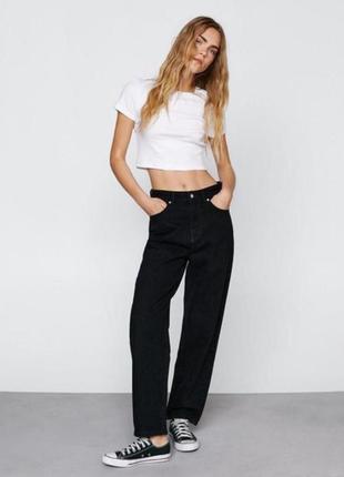 Черные широкие свободные джинсы 100% коттон чорні широкі вільні джинси 100% бавовна