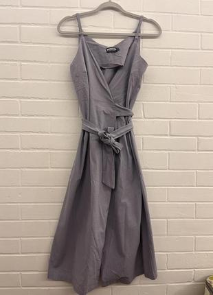 Сукня на запах з льону5 фото