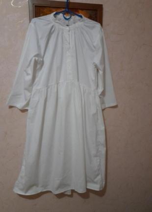 Женское белое платье хлопок эластан h&amp;m