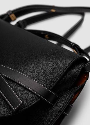 Loewe gate small leather and jacquard shoulder bag black, купить выгодно.6 фото