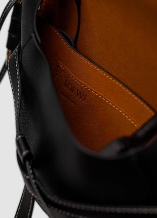 Loewe gate small leather and jacquard shoulder bag black, купить выгодно.4 фото