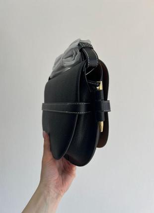 Loewe gate small leather and jacquard shoulder bag black, купить выгодно.10 фото