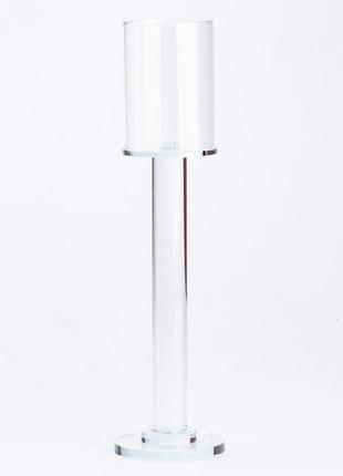 Подсвечник бокал 30.5 (см) стеклянный высокий прозрачный дизайнерский