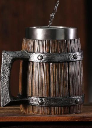 Необычная кружка чашка викинг (550 мл) из полистоуна. чашка для чая в подарок3 фото