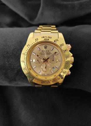 Часы в стиле rolex daytona золотые