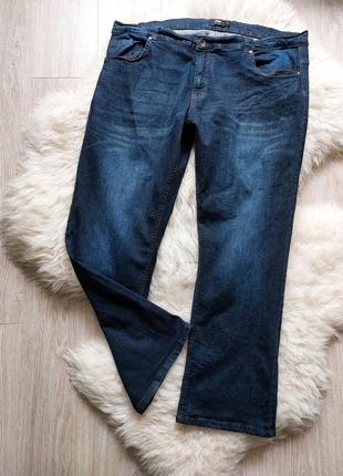 🧡💜💛 неймовірно класні за кроєм і якістю сині джинси мега батал
