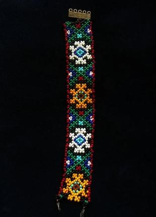 Гердан, гуцульское украшение, ожерелье с орнаментом, чокер цветной, силянка старинная