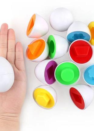 Сортери 3d яйця монтессорі іграшка для розвитку логіки, моторики та навчанню кольорів та форм