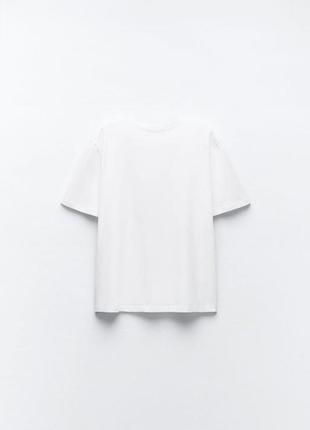 Біла футболка з принтом  zara6 фото