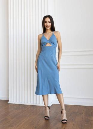 Штапельна сукня міді з відкритою спинкою на літо, плаття міді зі штапелю
