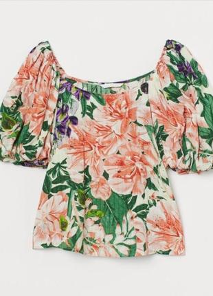 Распродажа натуральная вискозная блуза с пышными рукавами3 фото