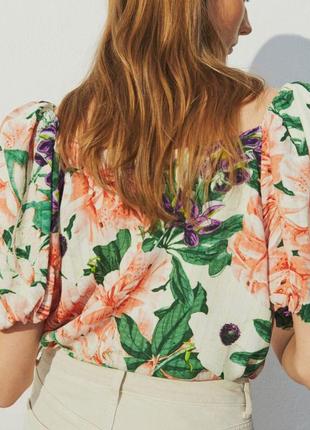 Распродажа натуральная вискозная блуза с пышными рукавами6 фото