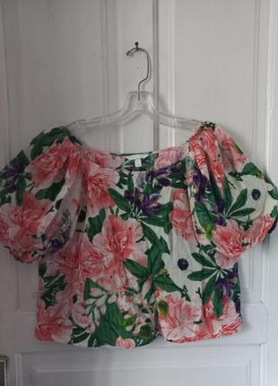 Распродажа натуральная вискозная блуза с пышными рукавами1 фото