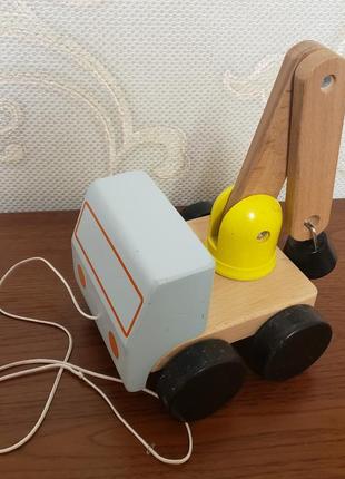 Ikea mula crane игрушка машинка деревянный кран с магнитом