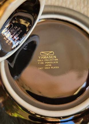 Чашка кофейная с блюдцем, фарфор, yamasen 24ct gold plated.  кофейная пара, ymasen, фарфор япония,6 фото