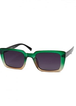 Зелено-бежевые прямоугольные солнцезащитные очки