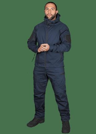 Легкий тактичний костюм із міцної тканини stalker 3.0 canvas темно-синій