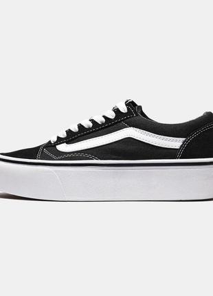 Стильні кросівки vans old skool black/white platform 40