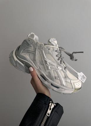 Стильні кросівки balenciaga runner white / silver premium