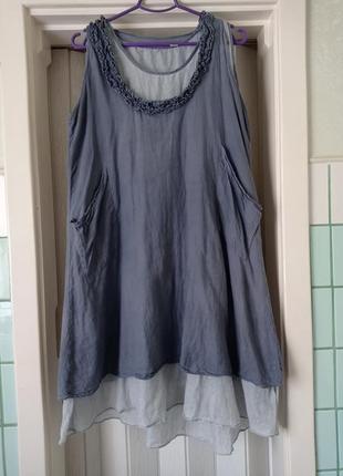 Плаття двошарова бавовна з кишенями