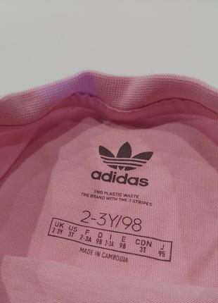 Оригинальная футболка adidas розовая с цветочной апликацией 2-3 года4 фото