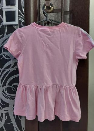 Оригинальная футболка adidas розовая с цветочной апликацией 2-3 года3 фото