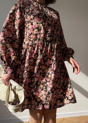 Натуральное воздушное платье в цветочный принт h&m4 фото
