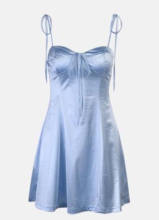 Плаття сукня міні сатин атлас шовк з бантиками y2k dollskill barbie bratz plt