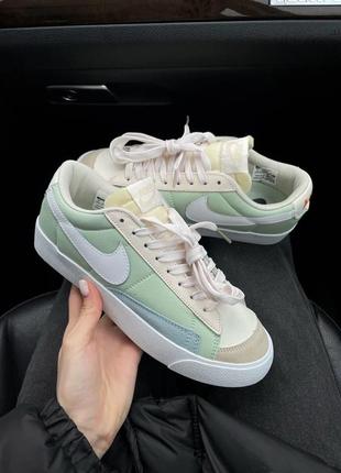 Женские кроссовки nike blazer low mint/beige