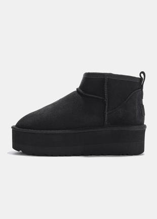 Стильні кросівки ugg women's classic ultra mini platform mini black