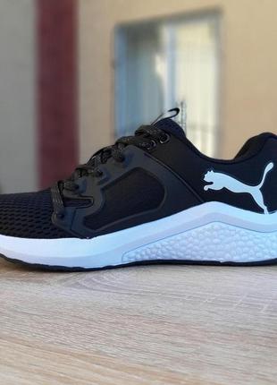 Мужские кроссовки puma hybrid racer чорні на білій